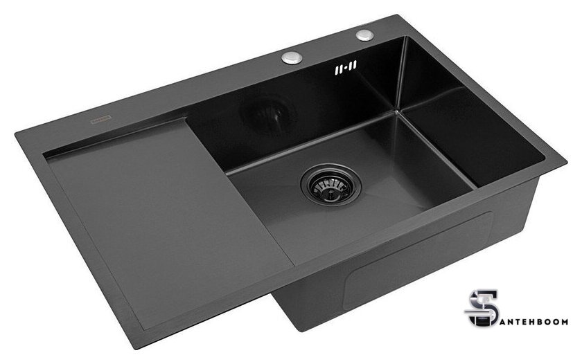 Кухонная мойка ARFEKA ECO AR 780*500 R BLACK PVD NANO - Изображение №1 — Интернет-магазин santehboom.by