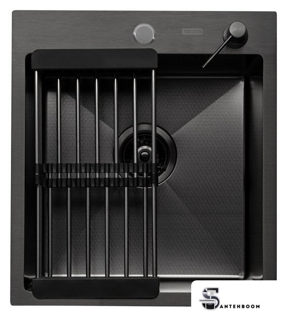 Кухонная мойка ARFEKA Eco AR мойка 450*500, коландер, дозатор Black Decor - Изображение №1 — Интернет-магазин santehboom.by