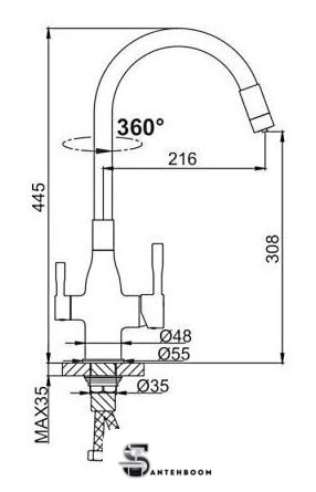 Смеситель FRAP F4396-6 - Изображение №2 — Интернет-магазин santehboom.by
