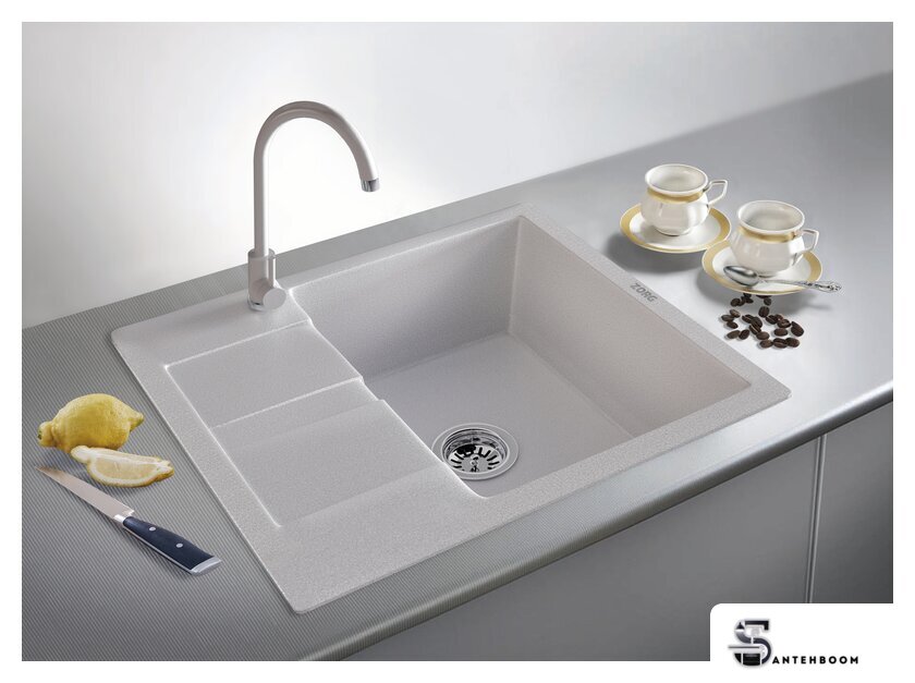 Кухонная мойка ZorG Apollo 58 (белый камень) - Изображение №9 — Интернет-магазин santehboom.by