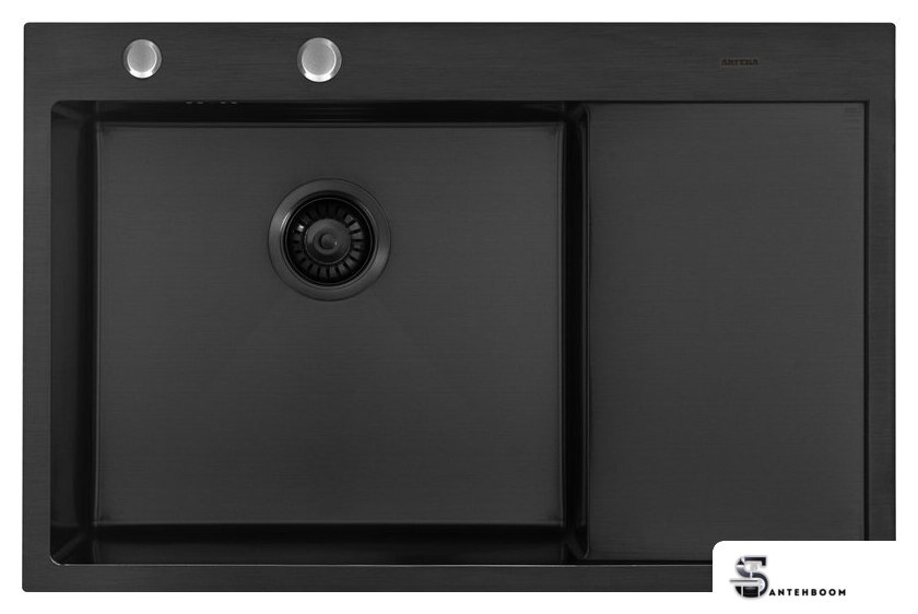 Кухонная мойка ARFEKA ECO AR 780*500 L BLACK PVD NANO - Изображение №2 — Интернет-магазин santehboom.by