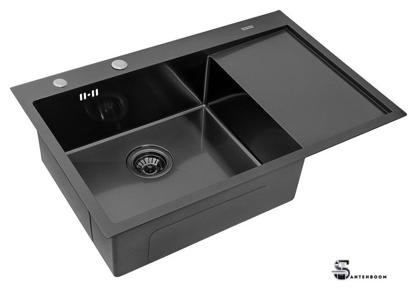 Кухонная мойка ARFEKA ECO AR 780*500 L BLACK PVD NANO - Изображение №1 — Интернет-магазин santehboom.by