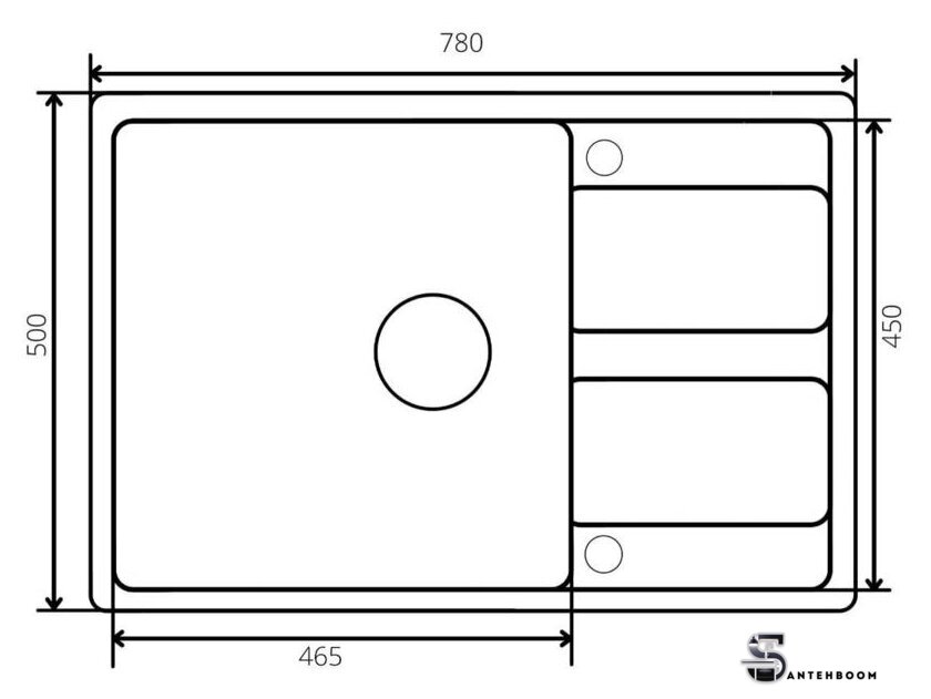 Кухонная мойка ZorG Apollo 78 (черный опал) - Изображение №2 — Интернет-магазин santehboom.by