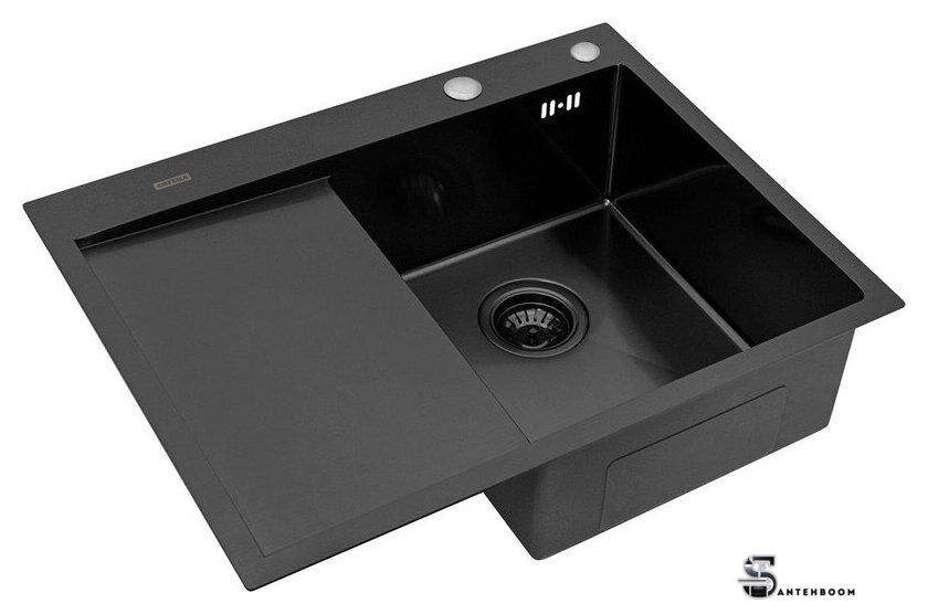 Кухонная мойка ARFEKA ECO AR 650*500 R BLACK PVD NANO - Изображение №1 — Интернет-магазин santehboom.by