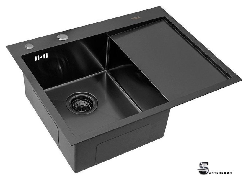 Кухонная мойка ARFEKA ECO AR 650*500 L BLACK PVD NANO - Изображение №1 — Интернет-магазин santehboom.by