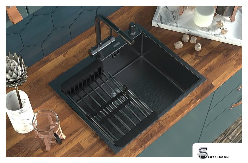 Кухонная мойка ARFEKA Eco AR 600*500 Black PVD Nano - Изображение №7 — Интернет-магазин santehboom.by