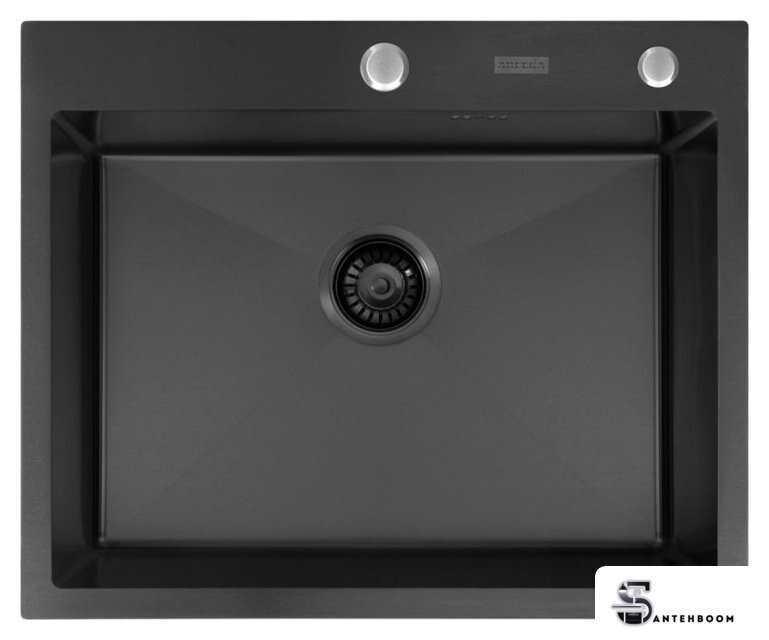 Кухонная мойка ARFEKA Eco AR 600*500 Black PVD Nano - Изображение №2 — Интернет-магазин santehboom.by