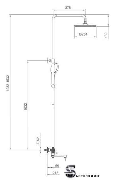 Душевая система  Gappo G2409-83 - Изображение №2 — Интернет-магазин santehboom.by
