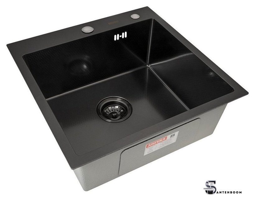 Кухонная мойка ARFEKA Eco AR 500*500 Black PVD Nano Decor - Изображение №1 — Интернет-магазин santehboom.by