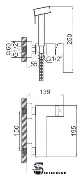 Смеситель с лейкой для биде Ledeme L75225 - Изображение №3 — Интернет-магазин santehboom.by