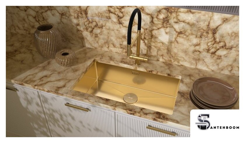 Кухонная мойка ZorG Zerox 74 U / IF PVD Gold - Изображение №1 — Интернет-магазин santehboom.by