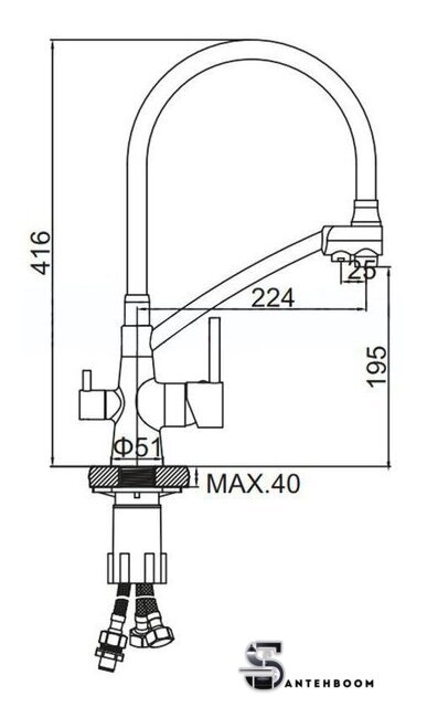 Смеситель Ledeme L4855Y-3 - Изображение №2 — Интернет-магазин santehboom.by