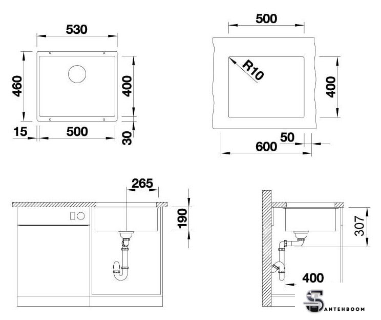 Кухонная мойка ZorG Subline 50 (черный оникс) - Изображение №4 — Интернет-магазин santehboom.by