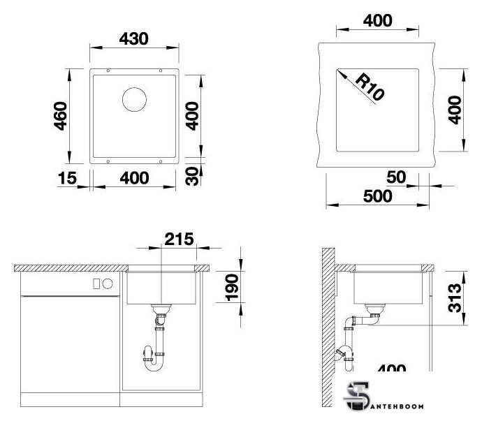 Кухонная мойка ZorG Subline 40 (черный оникс) - Изображение №4 — Интернет-магазин santehboom.by