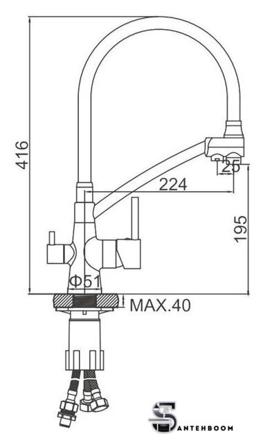 Смеситель Ledeme L4955B-2 - Изображение №2 — Интернет-магазин santehboom.by