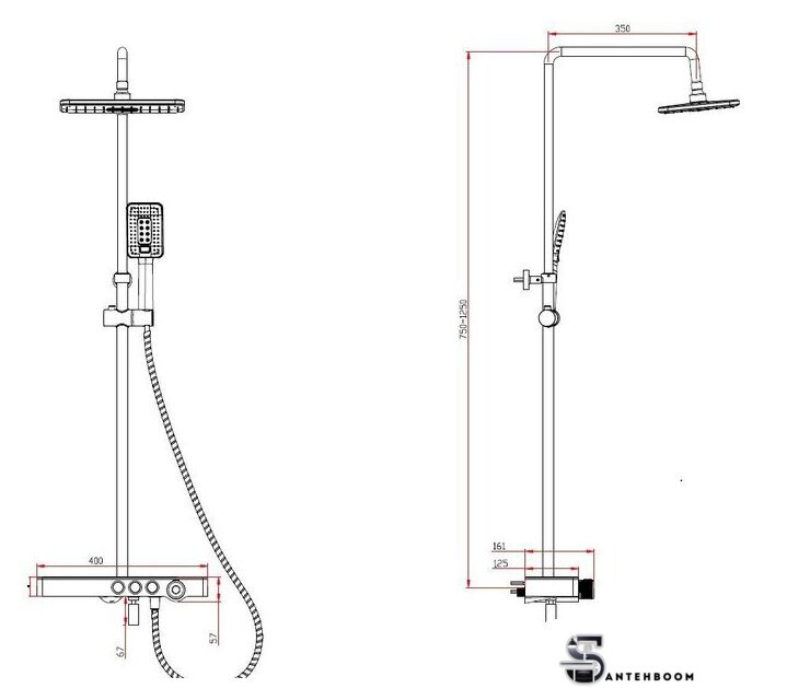 Душевая система  Savol SK-H3345A - Изображение №2 — Интернет-магазин santehboom.by