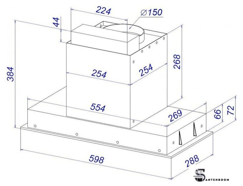 Кухонная вытяжка ZorG Nevada 1260 60 S-GC (черный) - Изображение №8 — Интернет-магазин santehboom.by