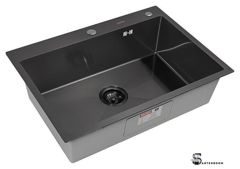 Кухонная мойка ARFEKA ECO AR 700*500 BLACK PVD NANO - Изображение №4 — Интернет-магазин santehboom.by
