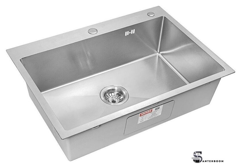 Кухонная мойка ARFEKA ECO AR 700*500 SATIN DECOR VOLCANIC ROCK - Изображение №3 — Интернет-магазин santehboom.by