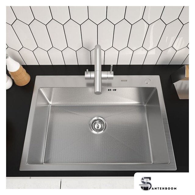 Кухонная мойка ARFEKA ECO AR 700*500 SATIN DECOR MILLET GRAINS - Изображение №2 — Интернет-магазин santehboom.by