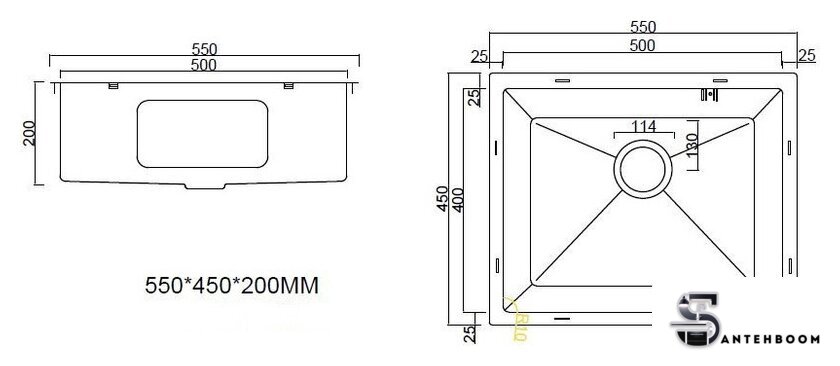 Кухонная мойка ARFEKA ECO AR 550*450 BLACK PVD NANO DECOR - Изображение №8 — Интернет-магазин santehboom.by