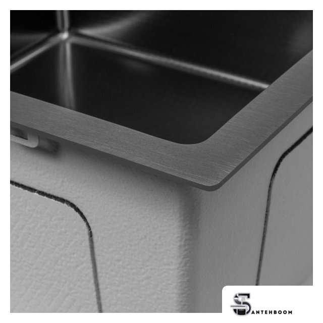 Кухонная мойка ARFEKA ECO AR 550*450 BLACK PVD NANO DECOR - Изображение №5 — Интернет-магазин santehboom.by