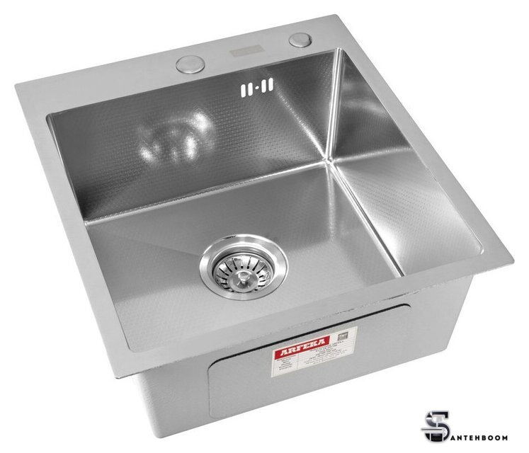 Кухонная мойка ARFEKA ECO AR 450*500 SATIN DECOR - Изображение №2 — Интернет-магазин santehboom.by