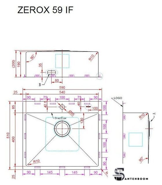 Кухонная мойка ZorG Zerox 59 IF PVD Gold - Изображение №4 — Интернет-магазин santehboom.by