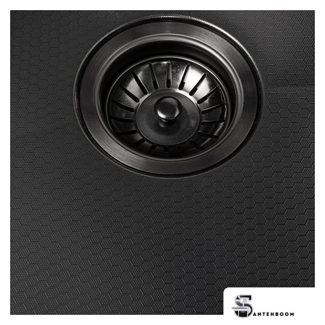 Кухонная мойка ARFEKA ECO AR 450*500 BLACK PVD NANO DECOR - Изображение №3 — Интернет-магазин santehboom.by