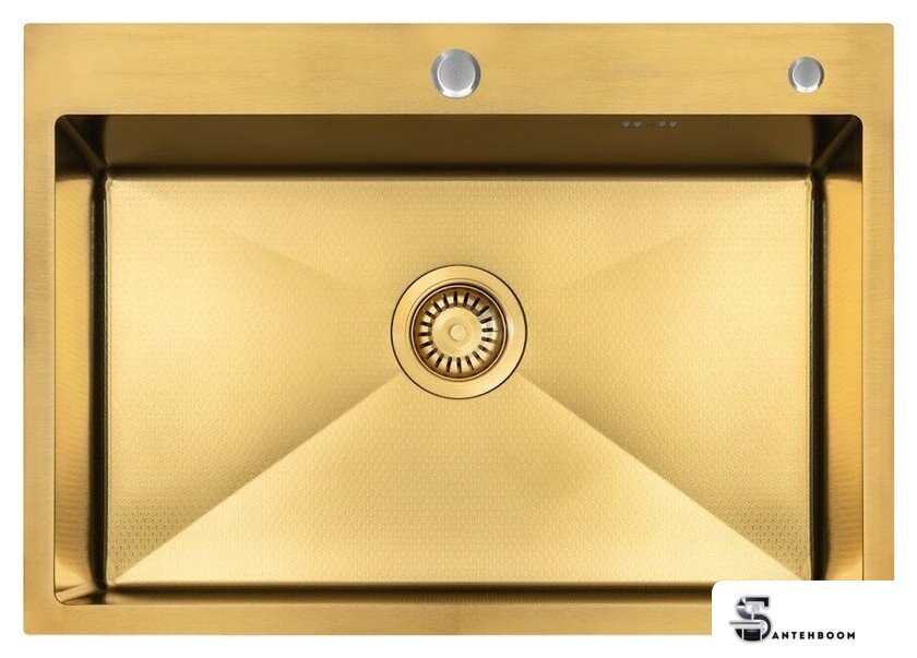 Кухонная мойка ARFEKA ECO AR 700*500 GOLD PVD NANO DECOR - Изображение №4 — Интернет-магазин santehboom.by