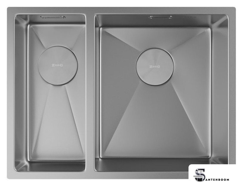 Кухонная мойка ZorG Zerox 58-2 U / IF-L Steel - Изображение №3 — Интернет-магазин santehboom.by