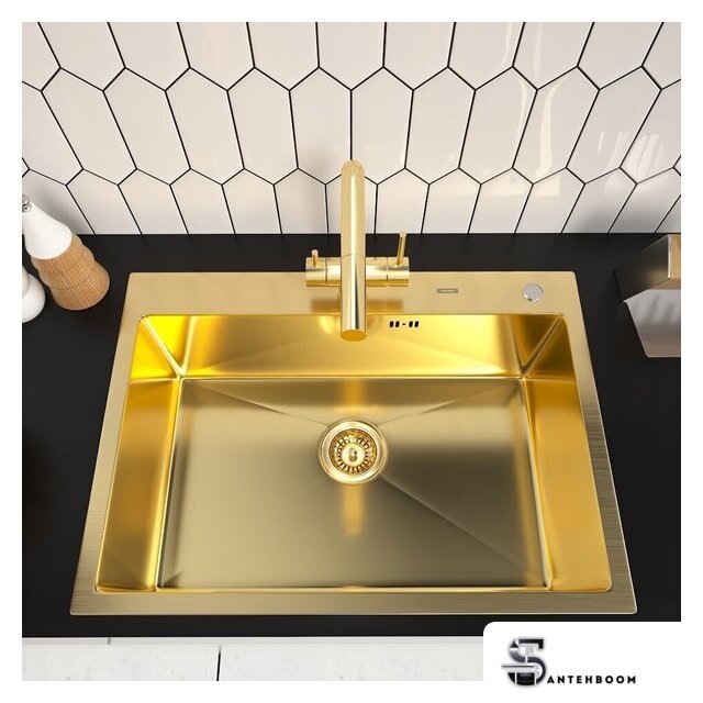 Кухонная мойка ARFEKA ECO AR 700*500 GOLD PVD NANO - Изображение №2 — Интернет-магазин santehboom.by