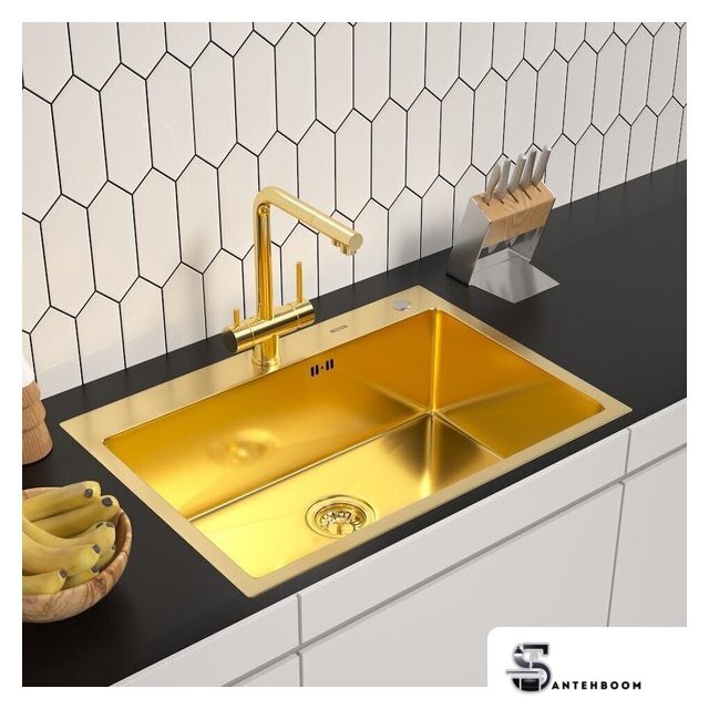 Кухонная мойка ARFEKA ECO AR 700*500 GOLD PVD NANO - Изображение №1 — Интернет-магазин santehboom.by