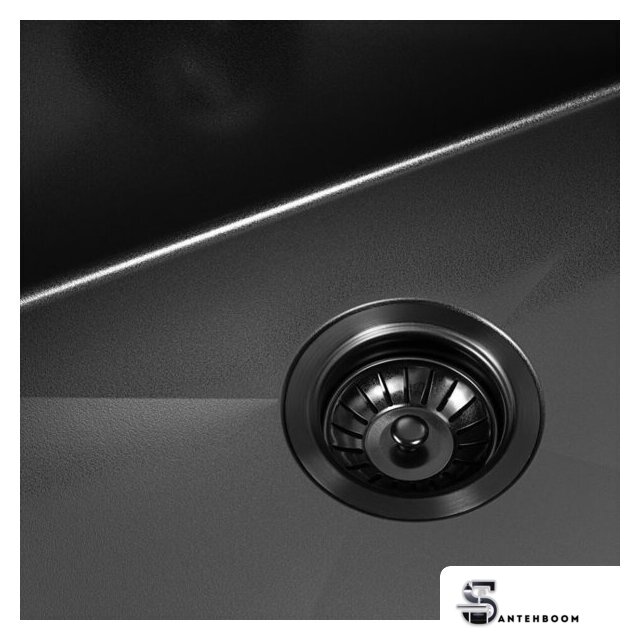 Кухонная мойка ARFEKA ECO AR 700*500 BLACK PVD NANO DECOR VOLCANIC ROCK - Изображение №7 — Интернет-магазин santehboom.by