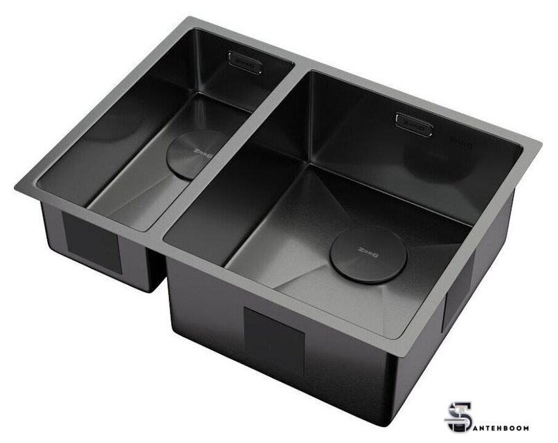 Кухонная мойка ZorG Zerox 58-2 U / IF-L PVD Gunblack - Изображение №2 — Интернет-магазин santehboom.by