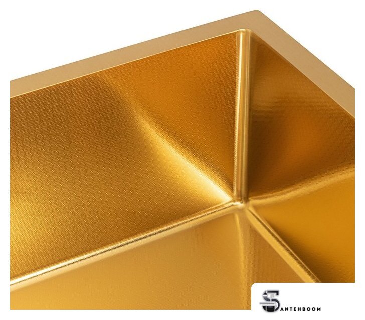 Кухонная мойка ARFEKA Eco AR 500*500 Gold PVD Nano Decor - Изображение №3 — Интернет-магазин santehboom.by