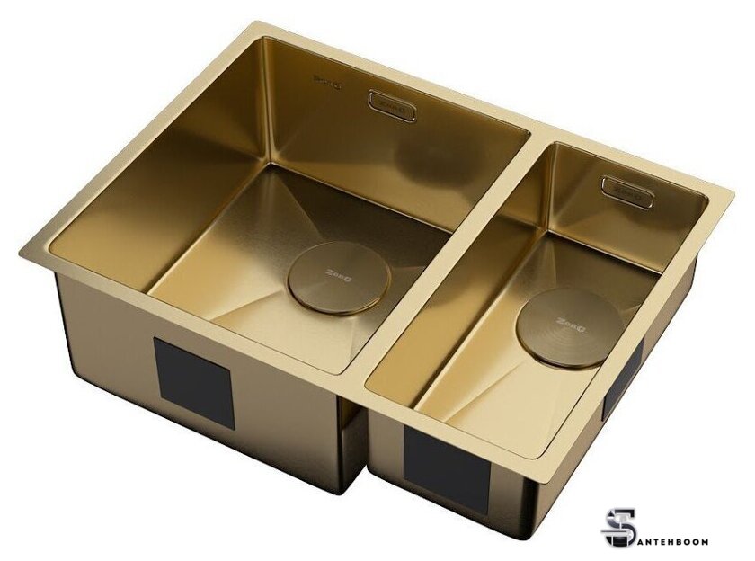 Кухонная мойка ZorG Zerox 58-2 U / IF-R PVD Gold - Изображение №2 — Интернет-магазин santehboom.by