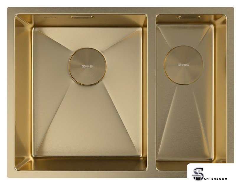 Кухонная мойка ZorG Zerox 58-2 U / IF-R PVD Gold - Изображение №3 — Интернет-магазин santehboom.by