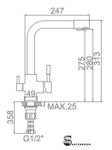 Смеситель Gerhans KK4055-3-24 - Изображение №2 — Интернет-магазин santehboom.by