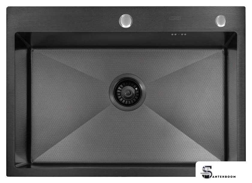Кухонная мойка ARFEKA ECO AR 700*500 BLACK PVD NANO DECOR - Изображение №4 — Интернет-магазин santehboom.by