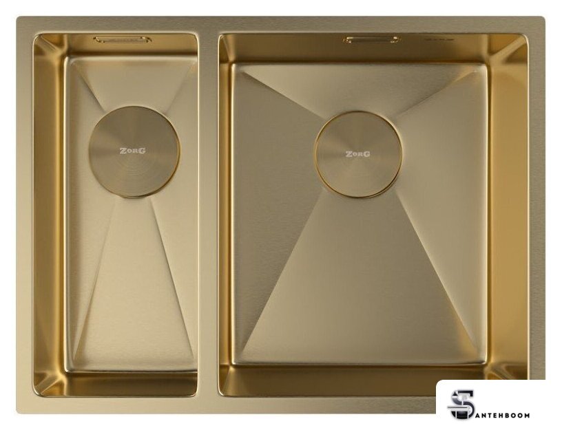 Кухонная мойка ZorG Zerox 58-2 U / IF-L PVD Gold - Изображение №3 — Интернет-магазин santehboom.by