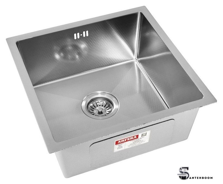 Кухонная мойка ARFEKA ECO AR 450*450 SATIN DECOR - Изображение №1 — Интернет-магазин santehboom.by