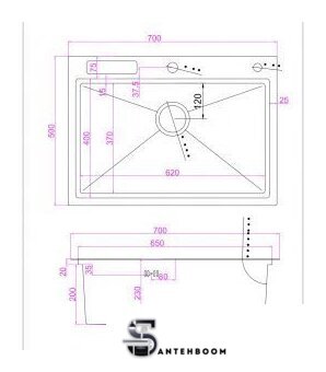 Кухонная мойка Zepein D7050H (PVD) Professional - Изображение №9 — Интернет-магазин santehboom.by