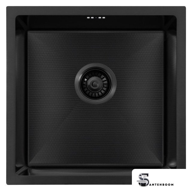 Кухонная мойка ARFEKA ECO AR 450*450 BLACK PVD NANO DECOR - Изображение №2 — Интернет-магазин santehboom.by