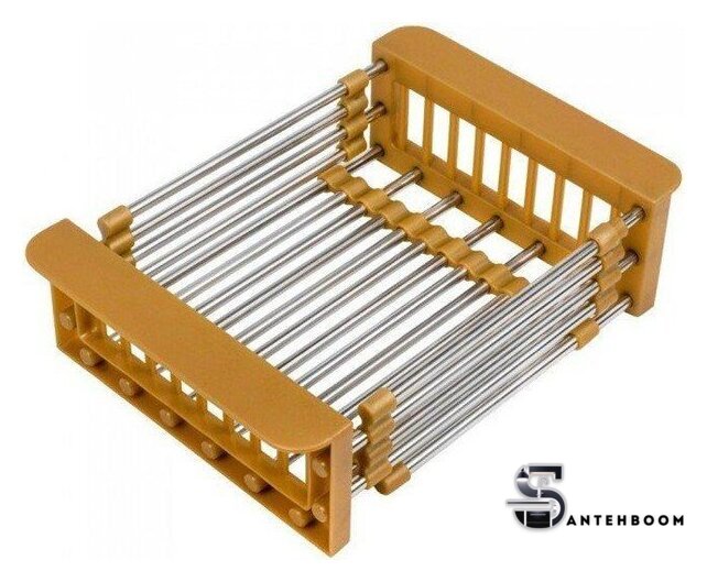Кухонная мойка ALLBA 550x500 Gold PVD Decor (коландер, дозатор) - Изображение №3 — Интернет-магазин santehboom.by