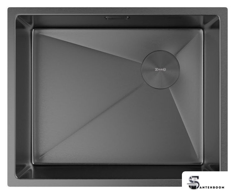 Кухонная мойка ZorG Zerox 54 U / IF Side SF PVD Gunblack - Изображение №3 — Интернет-магазин santehboom.by