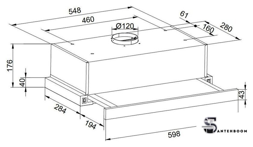 Кухонная вытяжка ZorG Slim 1030 60 S (черный) - Изображение №8 — Интернет-магазин santehboom.by