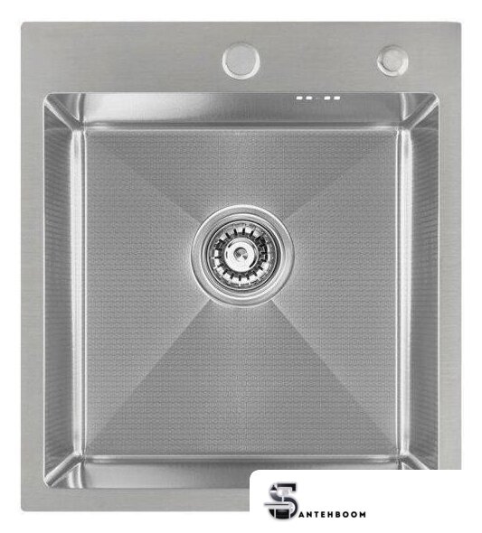 Кухонная мойка ALLBA 450x500 Satin Decor (коландер, дозатор) - Изображение №3 — Интернет-магазин santehboom.by