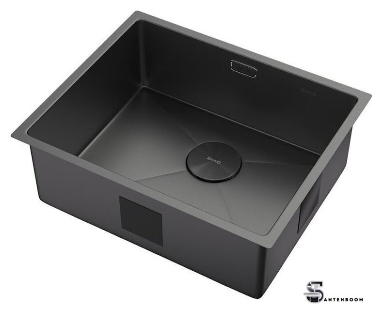 Кухонная мойка ZorG Zerox 54 U / IF Zurinox PVD Gunblack - Изображение №2 — Интернет-магазин santehboom.by