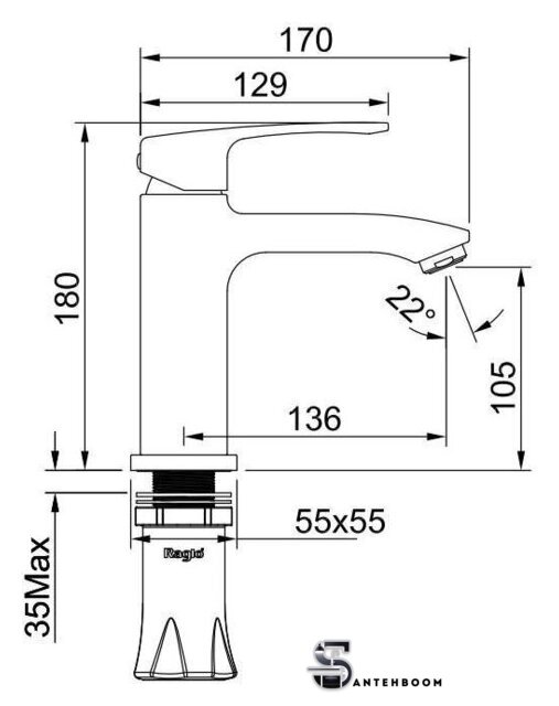 Смеситель Raglo R01.10.09 - Изображение №2 — Интернет-магазин santehboom.by